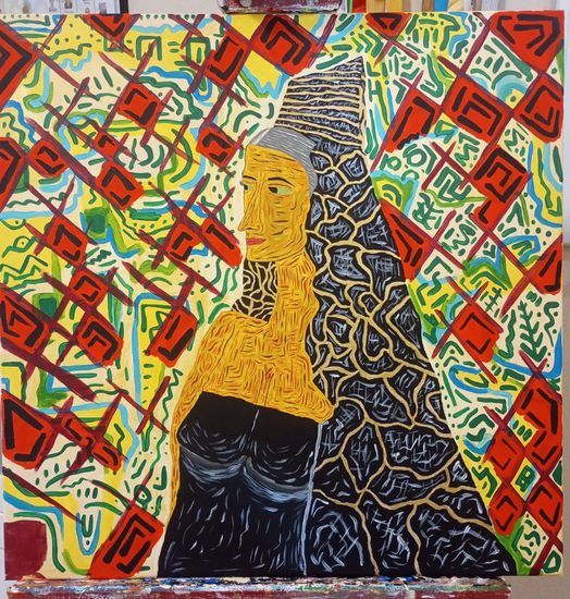 Macarena en calle Feria Acrílico Lienzo Retrato