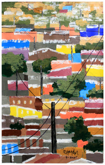 Paisaje urbano/Ensenada BC2 Acrílico Lienzo Paisaje