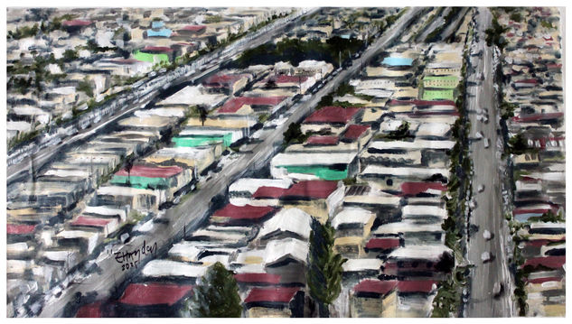 Calzada las Aguilas/Ensenada Acrílico Lienzo Paisaje