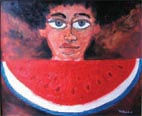 melon de Agosto Óleo Cartulina Figura