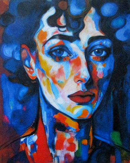 "Embers of Silence" Acrylic Canvas Portrait