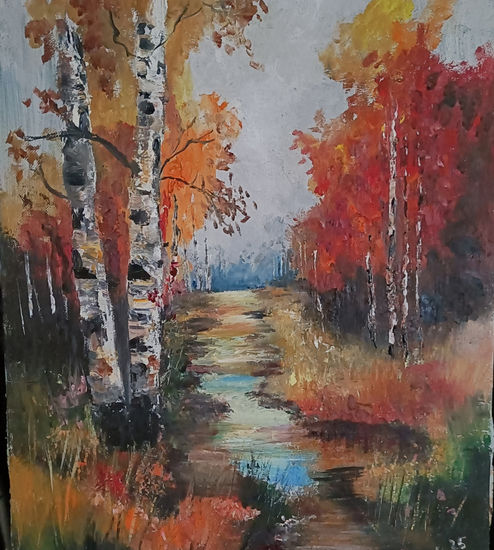 Otoño Óleo Lienzo Paisaje