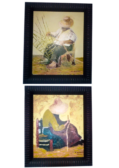 Los Abuelos Óleo Lienzo Figura