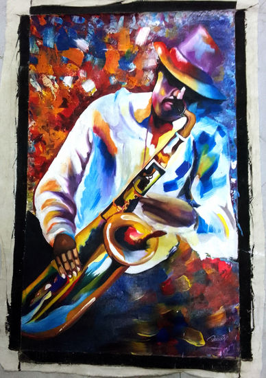 SOLD Acrylic Canvas Figure Painting