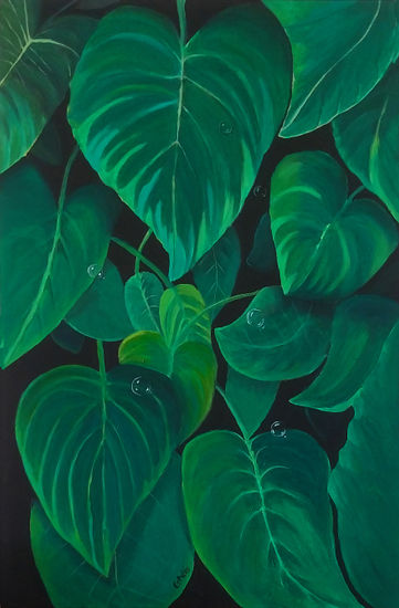 PHILODENDRO Acrylic Canvas Floral Painting