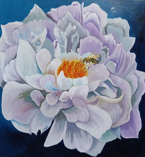 PEONÍA Acrylic Canvas Floral Painting