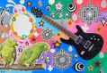 Guitarra, loritos y conejo
