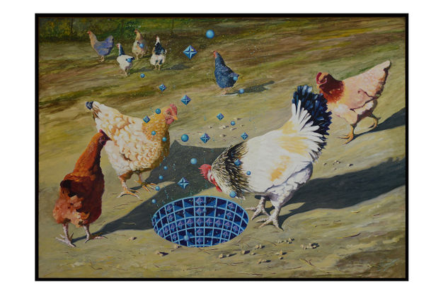 revuelo en el gallinero Acrílico Tabla Animales