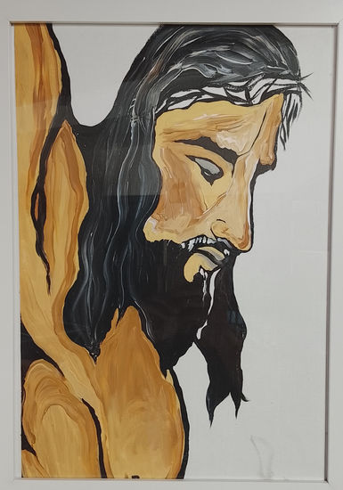 Jesus en la cruz Acrílico Tela Figura