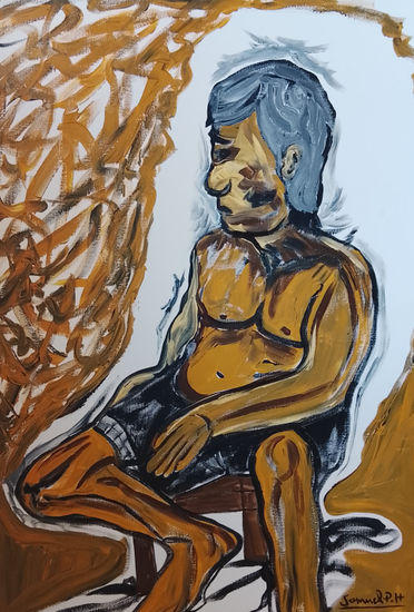 Hombre sentado Óleo Lienzo Figura