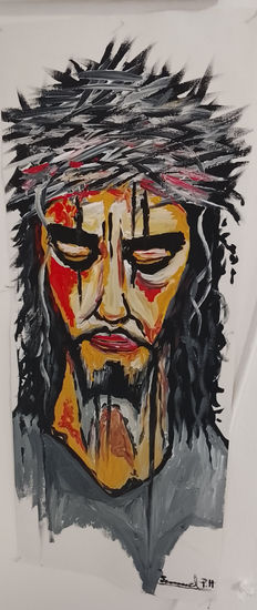 Jesus Acrylic Textile Portrait