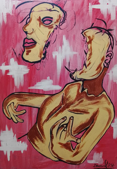 El Rostro se deprende Acrylic Canvas Figure Painting