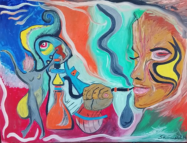 La cachimba Acrílico Lienzo Figura