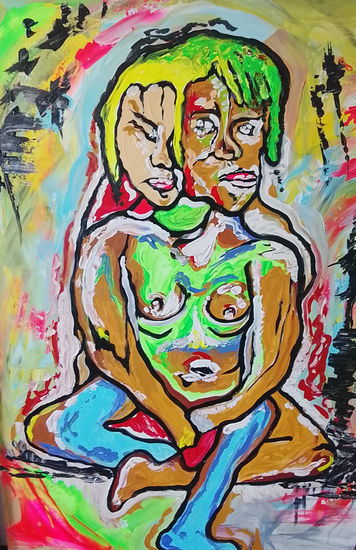 Los dos rostros en un cuerpo Acrílico Lienzo Figura