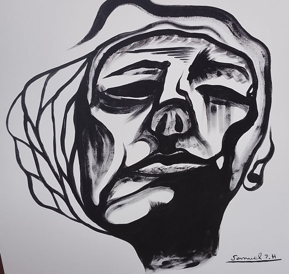 La red del rostro Acrylic Canvas Portrait