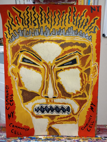 Men fear communism Acrylic Card Figure Painting