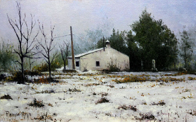 Moyuela Nevada. Realismo y Naturaleza Óleo Lienzo Paisaje