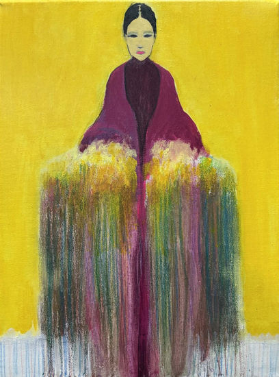 Woman in Flowers Acrílico Lienzo Figura