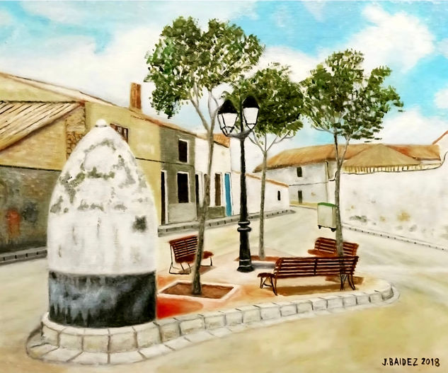 Aljibe de Argamasón. ALBACETE Óleo Lienzo Paisaje