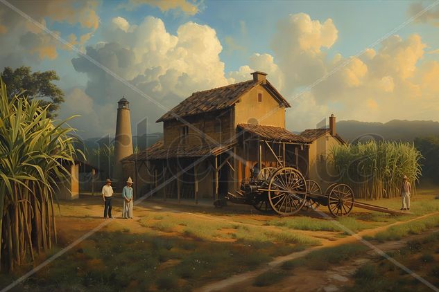 Molino de caña ancestral 