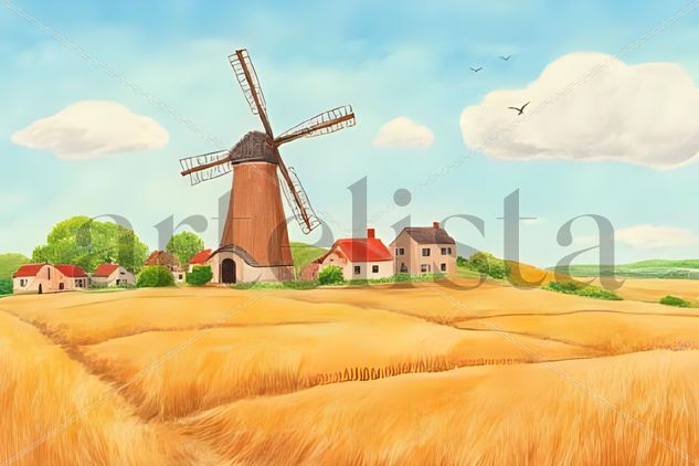 Molino de campo de trigo 