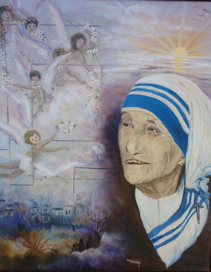 madre teresa de calcuta Óleo Lienzo Retrato