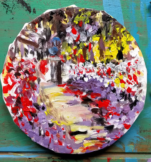 Pintura inspirada en pintura de Claude Monet Acrílico Lienzo Floral