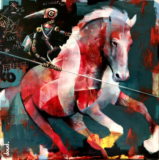 Loic Tarin Doud - Le Cavalier Papageno Acrylic Canvas Animals