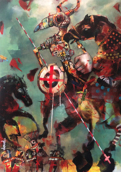 Loic Tarin Doud - Paleolitic Selfie Acrylic Panel Animals