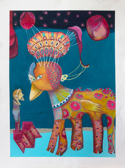 Florence Monange - Sans-Titre 9 Acuarela Lienzo Figura