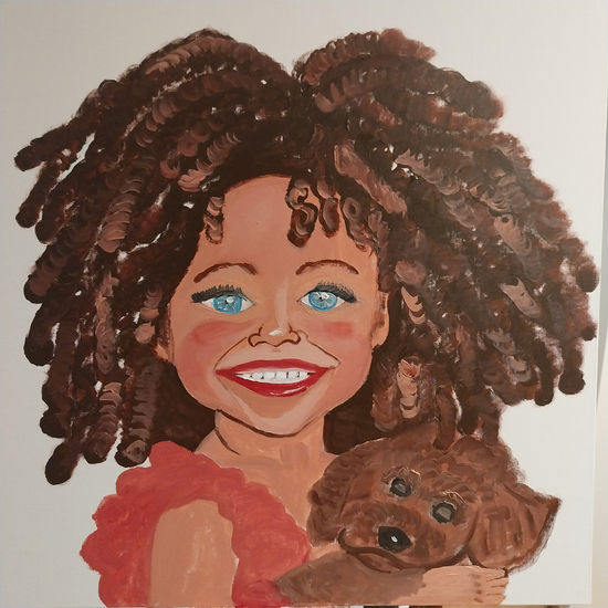 Niña afro Acrylic Others Portrait