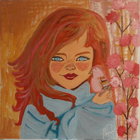 Niña pelirroja con...