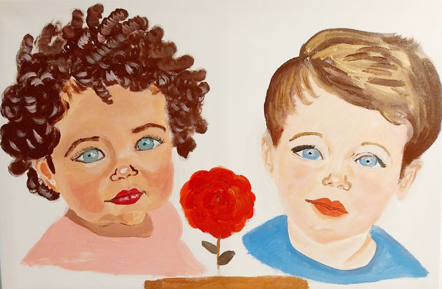 Hermanos Acrílico Lienzo Retrato