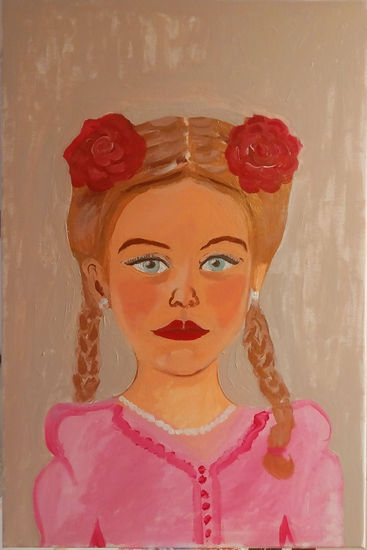 La niña de las trenzas Acrílico Lienzo Retrato