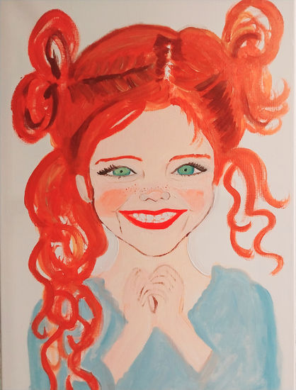 Pillina pelirroja Acrílico Lienzo Retrato