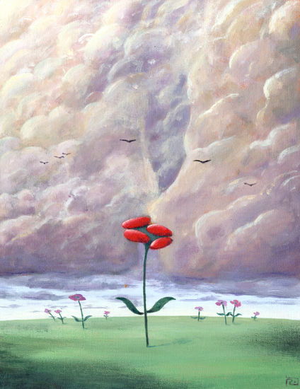 Los amantes Acrílico Tabla Paisaje