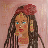 Niña africana con flor