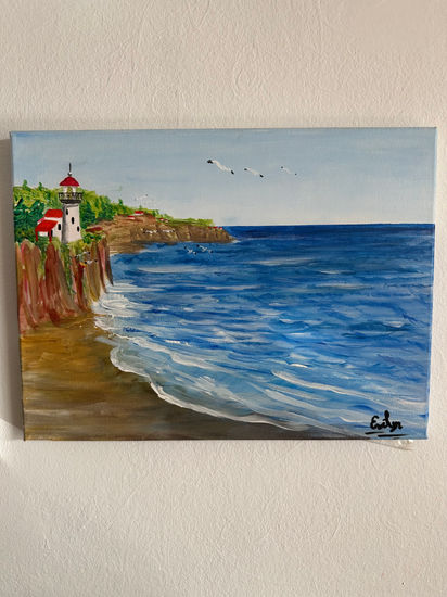 Horizonte Azul Acrílico Lienzo Paisaje