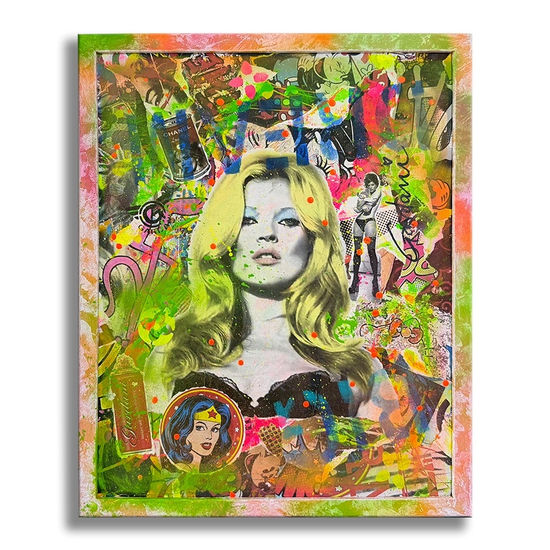 Kate Echoes - Original Painting on Canvas Media Mixta Lienzo Retrato