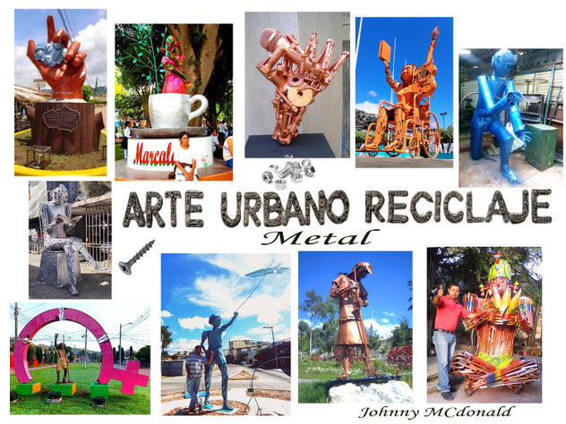 ARTE URBANO RECICLAJE, JOHNNY MCDONALD PINTOR HONDUREÑO ACTUAL CONTEMPORANEO