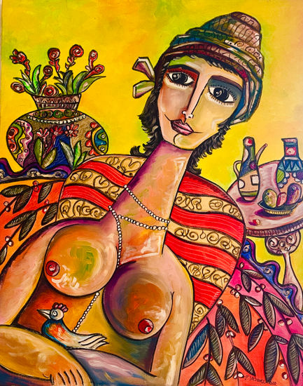 Madelin Pastel Lienzo Desnudos