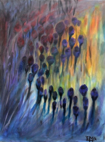 Flanqueo de Tulipanes Óleo Lienzo Floral