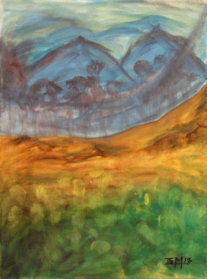 Jungla Púrpura Óleo Lienzo Paisaje