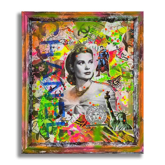 Grace Kelly Star Mixed media Canvas Portrait