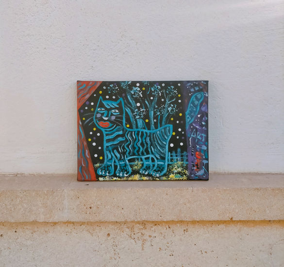 Gato en libertad Acrílico Lienzo Animales