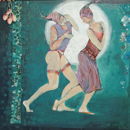 El baile azul Media Mixta Lienzo Figura