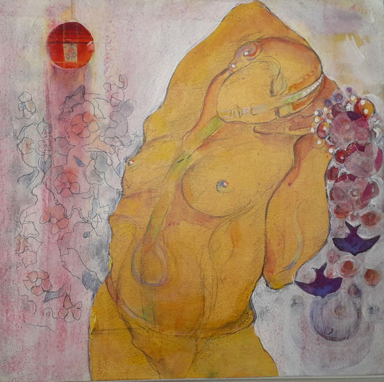 Venus 1 Mixed media Canvas Nude Paintings