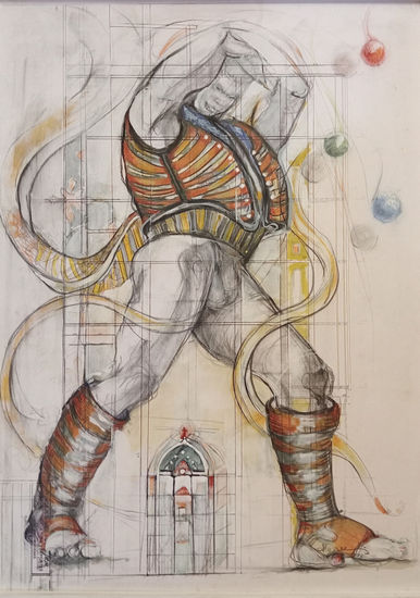 El Guanche Acrylic Paper Figure Painting