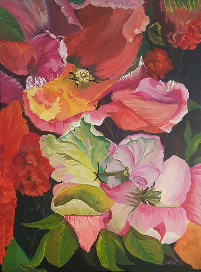EN M JARDÍN I Acrylic Canvas Floral Painting