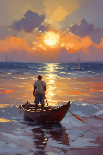 Atardecer en el mar
